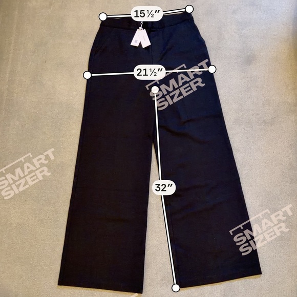 NWT- Spanx Perfect Ponte Smoothing Stretch Twill Wide Leg Dress Pant - Black - L - Picture 6 of 8